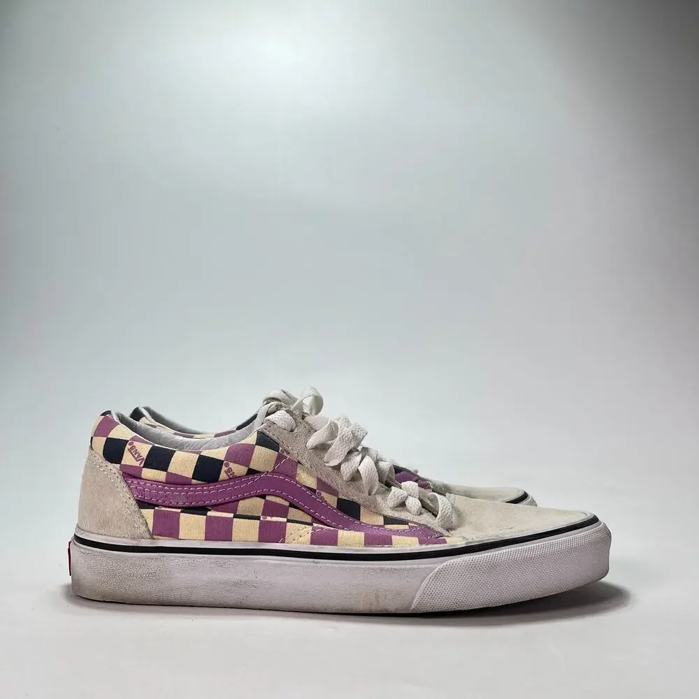 Vans Old Skool Violet Checkerboard Low Top Skate Shoes 721277 Women's Size 8.5